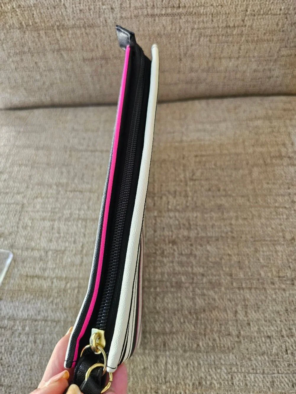 Luv Betsey by Betsey Johnson Striped Multi-Compartment Wristlet Clutch